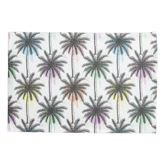 Paint Drop Palm Tree Muster Kissenbezug (Rückseite-Links)