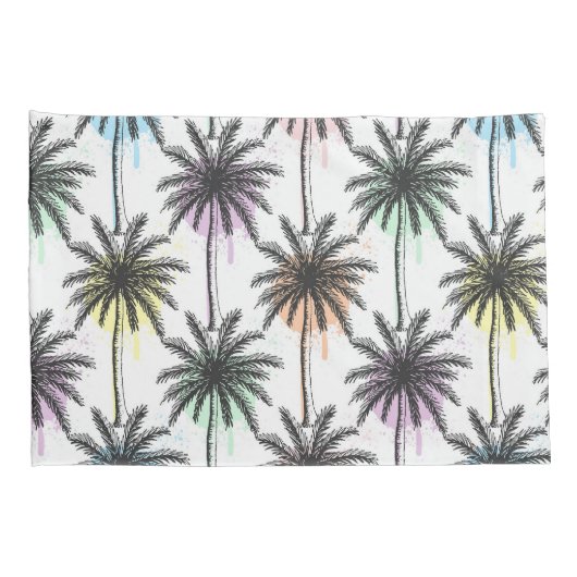 Paint Drop Palm Tree Muster Kissenbezug (Rückseite-Rechts)