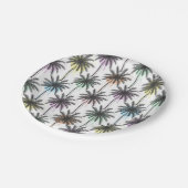 Paint Drop Palm Tree Muster Pappteller (Schrägansicht)