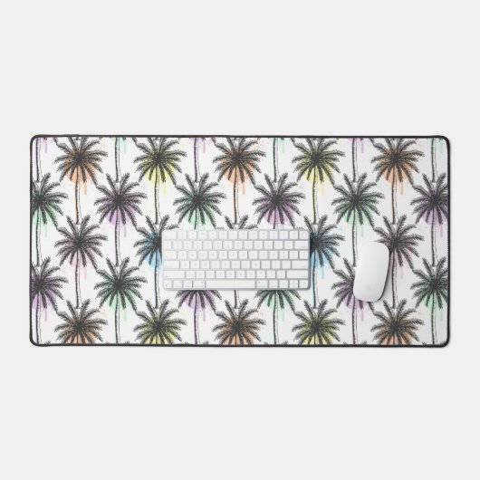 Paint Drop Palm Tree Muster Schreibtischunterlage (Tastatur & Maus)