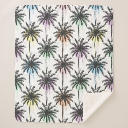 Paint Drop Palm Tree Muster Sherpadecke (Vorderseite)