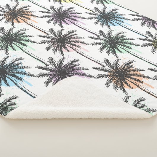 Paint Drop Palm Tree Muster Sherpadecke (3/4)