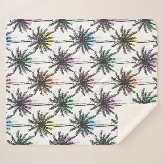 Paint Drop Palm Tree Muster Sherpadecke (Vorderseite (Horizontal))