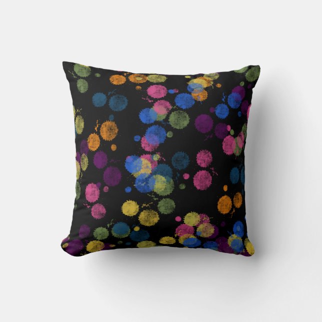 Paint Drops Throw Pillow Kissen (Vorderseite)