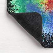 Paint Explosion auf schwarz Mousepad (Ecke)