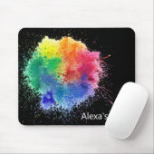 Paint Explosion auf schwarz Mousepad (Mit Mouse)