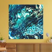 Paint fließende Wellen Aqua Black, Emerald Leinwanddruck (Insitu (Wohnzimmer))