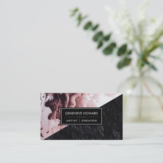 Paint | Geometrischer Farbblock für Schiefer Visitenkarte (Stehend Vorderseite)