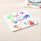 Paint Handdrucke Geburtstag mit Personalisiertem N Rechteckiger Pappuntersetzer (angewinkelt)