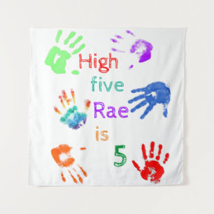 Paint Handdrucke Geburtstag mit Personalisiertem N Wandteppich