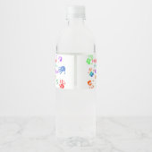 Paint Handdrucke Geburtstag mit Personalisiertem N Wasserflaschenetikett (Rückseite)