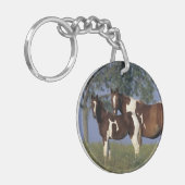 Paint HMare & Foal Schlüsselanhänger (Vorderseite links)