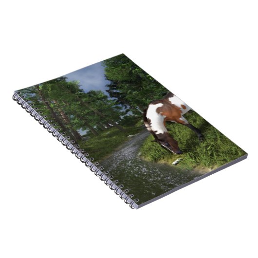 Paint Horse by Forest Stream Notizblock (Rechte Seite)