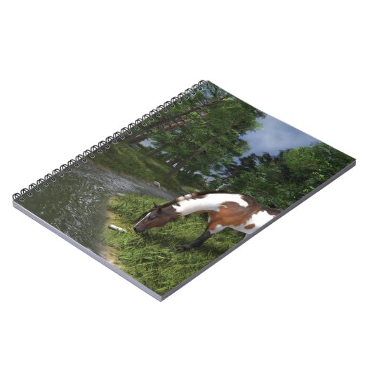 Paint Horse by Forest Stream Notizblock (Linke Seite)