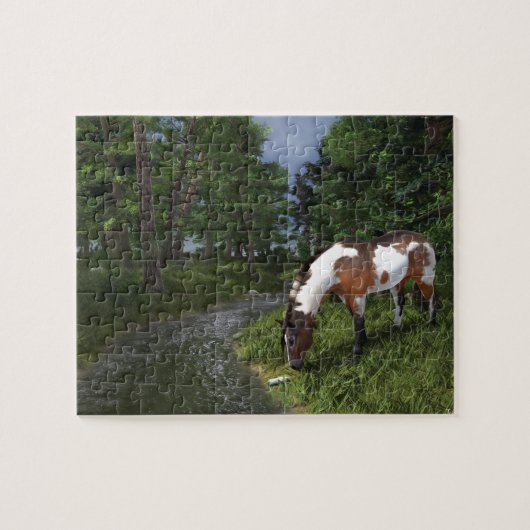 Paint Horse by Forest Stream Puzzle (Horizontal)