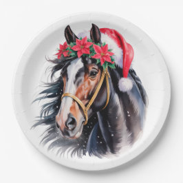 Paint Horse Christmas Paper Plate Pappteller