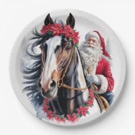 Paint Horse Christmas Paper Plate Pappteller