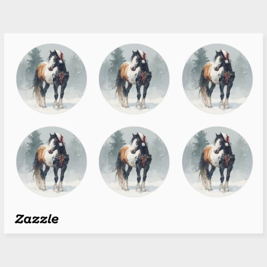 Paint Horse Christmas Sticker (Blatt)