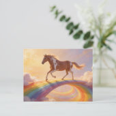 Paint Horse Crosses A Rainbow Bridge Postkarte (Stehend Vorderseite)