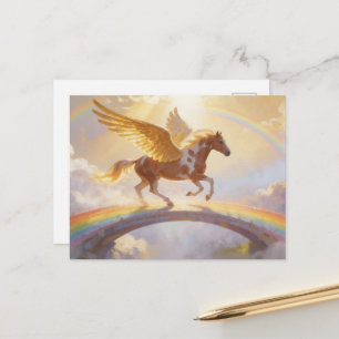 Paint Horse Engel auf einer Regenbogenbrücke Postkarte