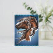 Paint Horse Face Postcard Postkarte (Stehend Vorderseite)