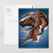 Paint Horse Face Postcard Postkarte (Vorne/Hinten)