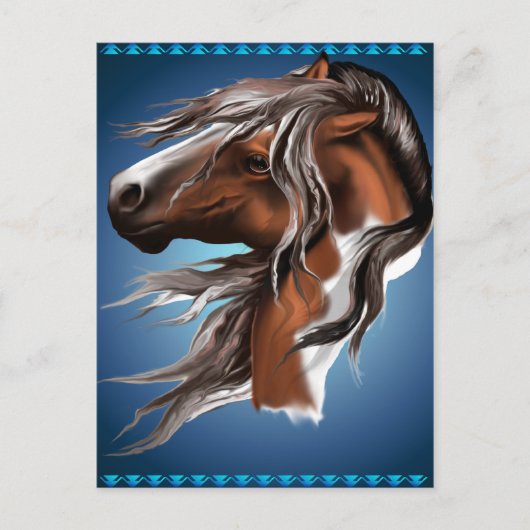 Paint Horse Face Postcard Postkarte (Vorderseite)