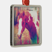 Paint Horse Grunge Ornament Aus Metall (Rechts)