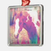 Paint Horse Grunge Ornament Aus Metall (Links)