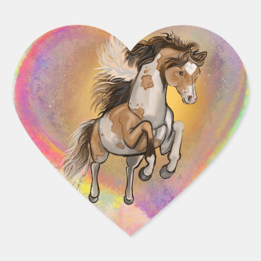 Paint Horse Liebe Herz-Aufkleber (Vorderseite)