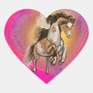 Paint Horse Liebe Herz-Aufkleber