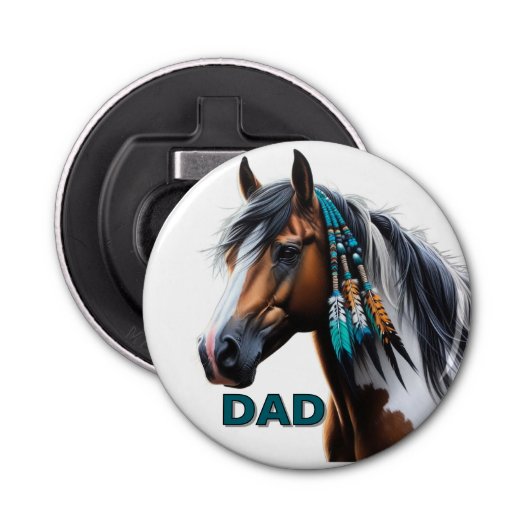 Paint Horse mit nativen Perlen Flaschenöffner (Vorderseite)