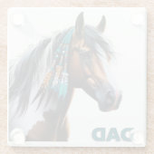 Paint Horse mit nativen Perlen Glasuntersetzer (Rückseite)