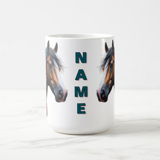 Paint Horse mit nativen Perlen Kaffeetasse (Mittel)