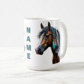 Paint Horse mit nativen Perlen Kaffeetasse (VorderseiteRechts)