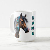 Paint Horse mit nativen Perlen Kaffeetasse (Vorderseite Links)