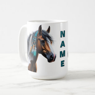 Paint Horse mit nativen Perlen Kaffeetasse