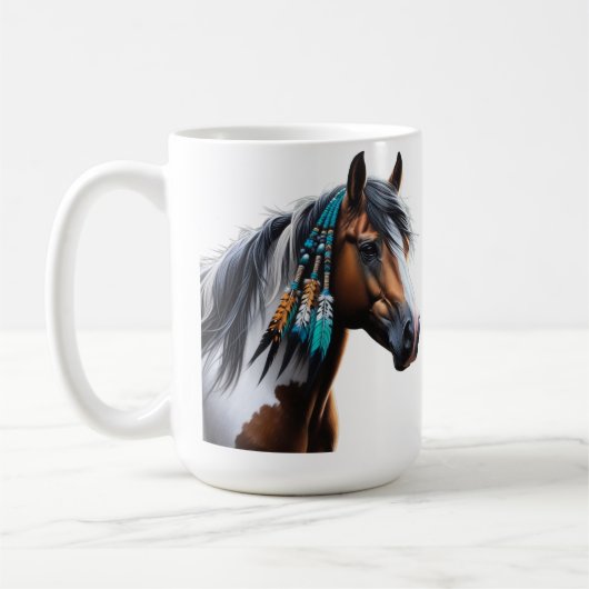 Paint Horse mit nativen Perlen Kaffeetasse (Links)