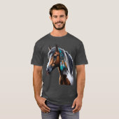 Paint Horse mit nativen Perlen T-Shirt (Vorne ganz)