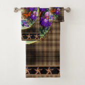 Paint Horse Mustang mit Iris und Schmetterlingen Badhandtuch Set (Insitu)