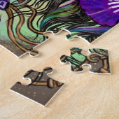 Paint Horse Mustang mit Iris und Schmetterlingen Puzzle (Seite)