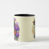 Paint Horse Mustang mit Iris und Schmetterlingen Tasse (Zentrum)