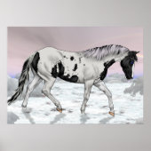Paint Horse Mystical Clouded Landscape Poster (Vorne)