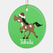 Paint Horse Pinto Reitschiff Weihnachtsfeier Weihn Keramik Ornament (Links)