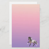 Paint Horse Running Pastel Stationery Paper Briefpapier (Vorne/Hinten)