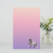 Paint Horse Running Pastel Stationery Paper Briefpapier (Stehend Vorderseite)