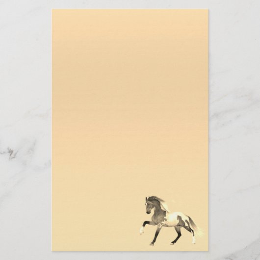 Paint Horse Running Pastel Stationery Paper Briefpapier (Vorderseite)