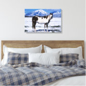 Paint Horse Stehend im Schnee Leinwanddruck (Insitu (Schlafzimmer))