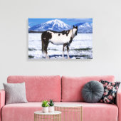 Paint Horse Stehend im Schnee Leinwanddruck (Insitu (Wohnzimmer))