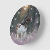 Paint Horse Wall Clock Runde Wanduhr (Winkel)